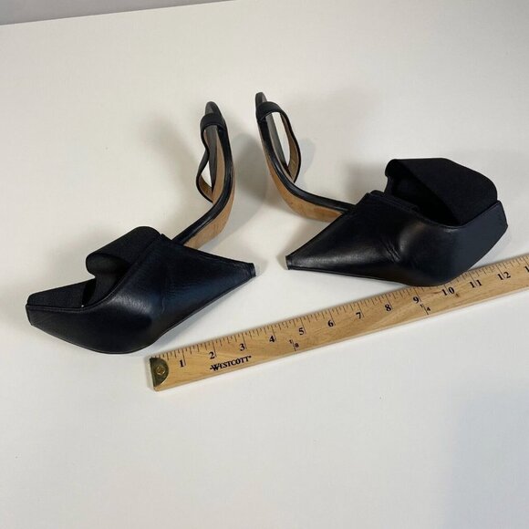 IRO Vero Cuoio Cross Over Elastic Straps Leather Come Heels Black 37 Sandal Pump - Picture 4 of 7